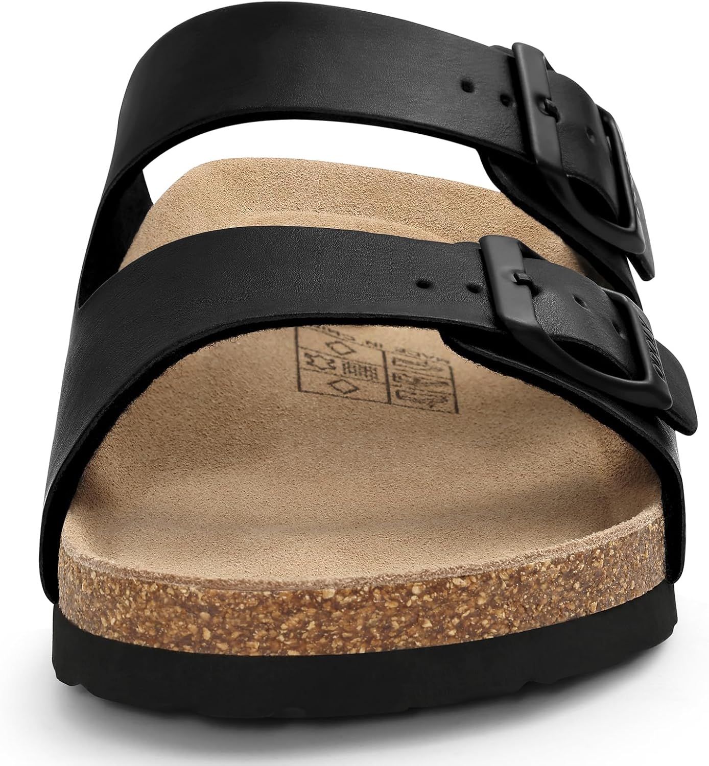 ODOLY Unisex Cork Footbed Slide Sandal, Arch Support Summer Outdoor Sandals with Adjustable Buckle for Women and Men