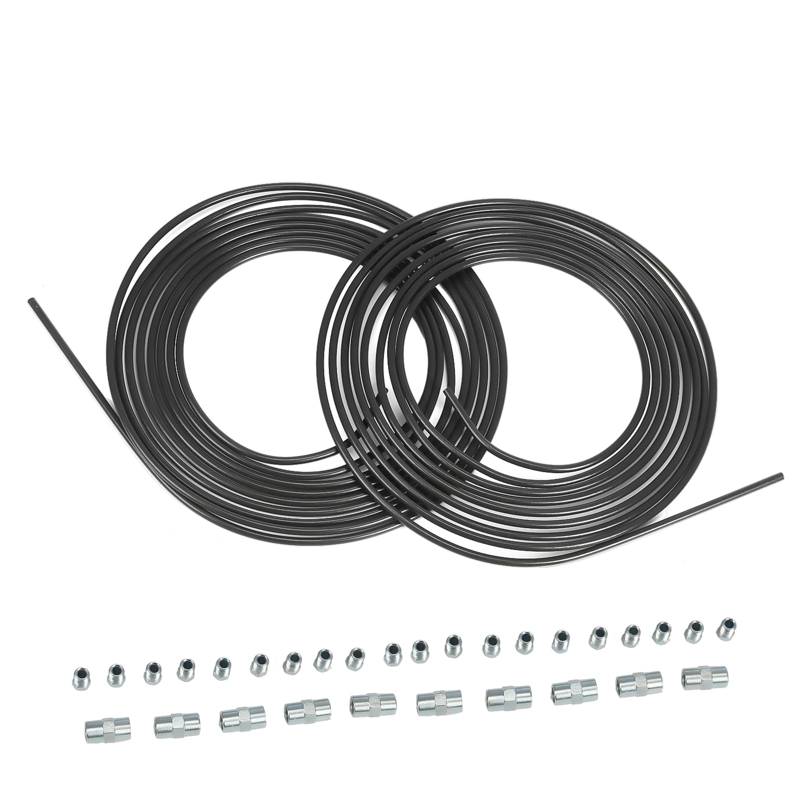 GEARMONSTER 2 x 5 m przewód hamulcowy Ø 4,75 mm, stal w zestawie z 20 połączeniami śrubowymi i 10 łącznikami