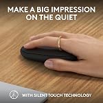 Logitech Pebble Mouse 2 M350s Slim Bluetooth Wireless Mouse, Portable, Lightweight, Customizable Button, Quiet Clicks, Easy-Switch for Windows, macOS, iPadOS, Android, Chrome OS - Black