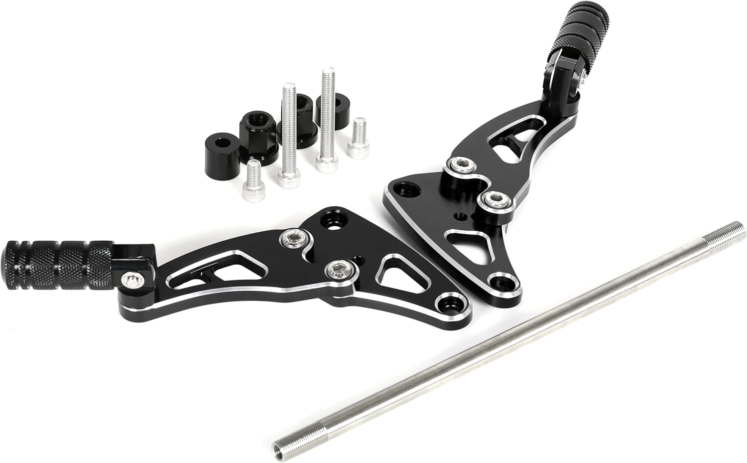 Monkey 125 Foldable Rear Passenger Footrest Foot Pedal Pegs Compatible with Monkey 125 Z125M Z125MA ABS 2018-2025 CNC 3D Carving Motorcycle Rear Pedal (Black)