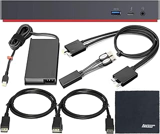 Lenovo Black 40ANY230US (1) Thunderbolt 3 Workstation Dock Gen 2 + (2) ZoomSpeed DisplayPort Cables + Bundle