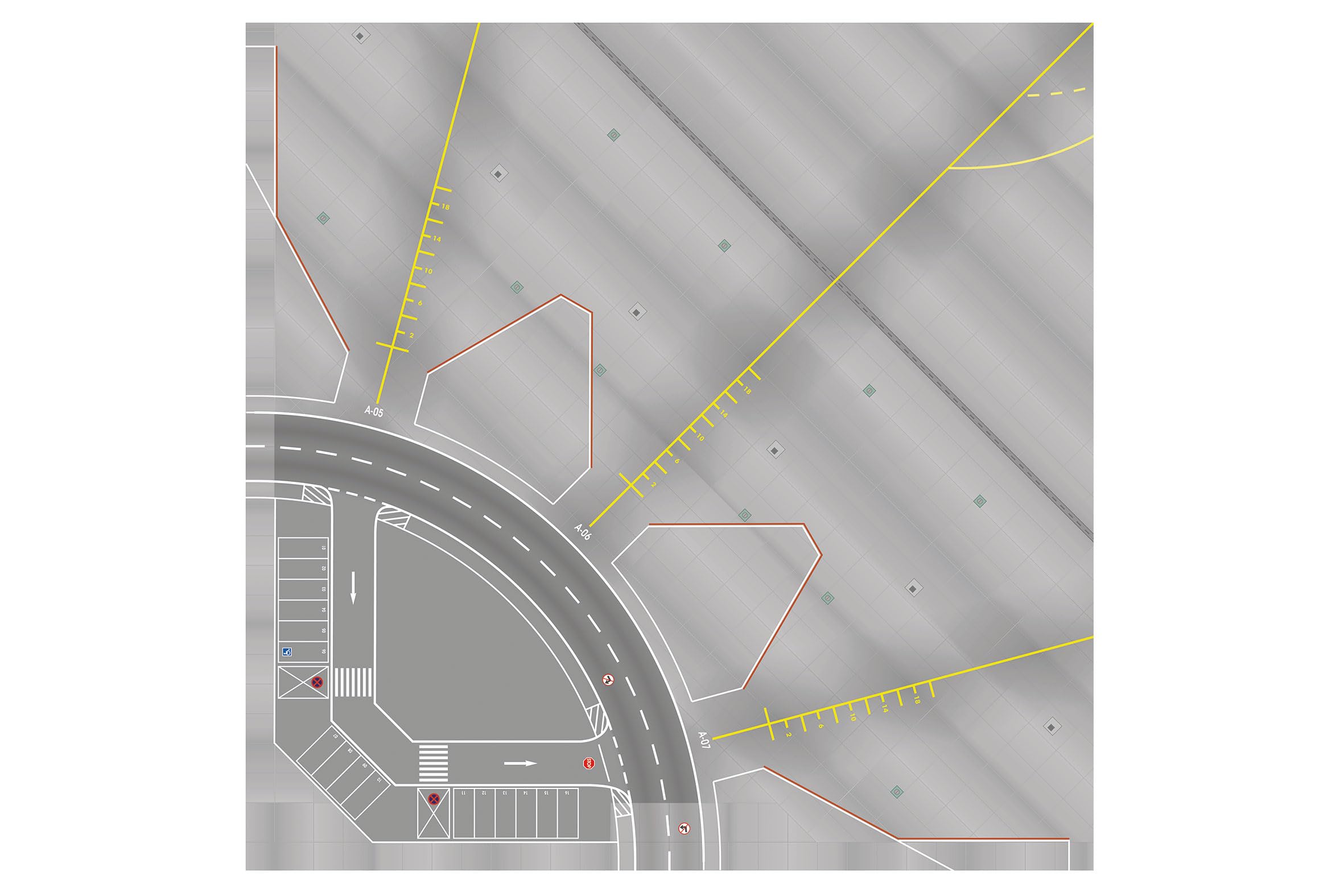 herpa accessorio, accessori per aeroporto, accessori per modellismo ferroviario, aeroporto, piastre del piazzale/aeroporto, miniatura in scala 1:200, modello in plastica.