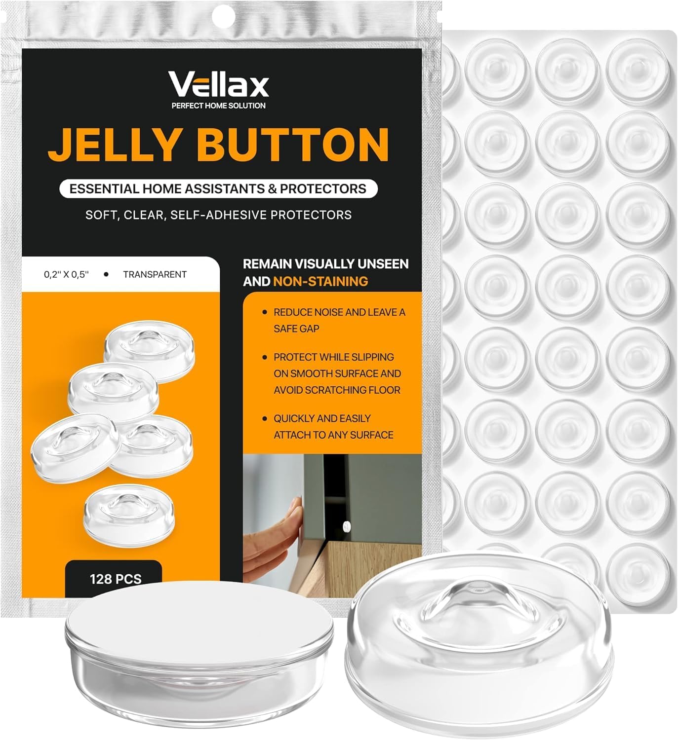 Vellax Self Adhesive Cabinet Door Bumpe