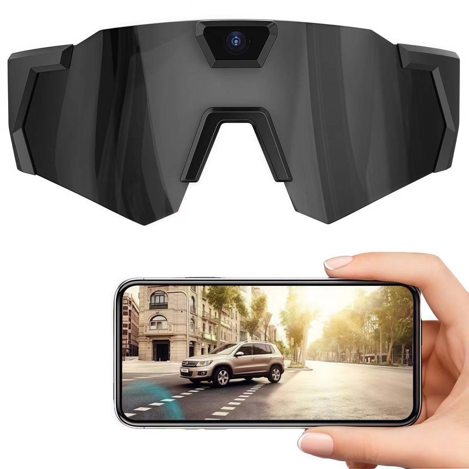 Lunettes pour caméra d'action 4K – Lunettes de soleil avec enregistrement vidéo POV avec audio, lunettes polarisées pour randonnée, cyclisme, baseball – Caméscope mains libres pour homme et femme