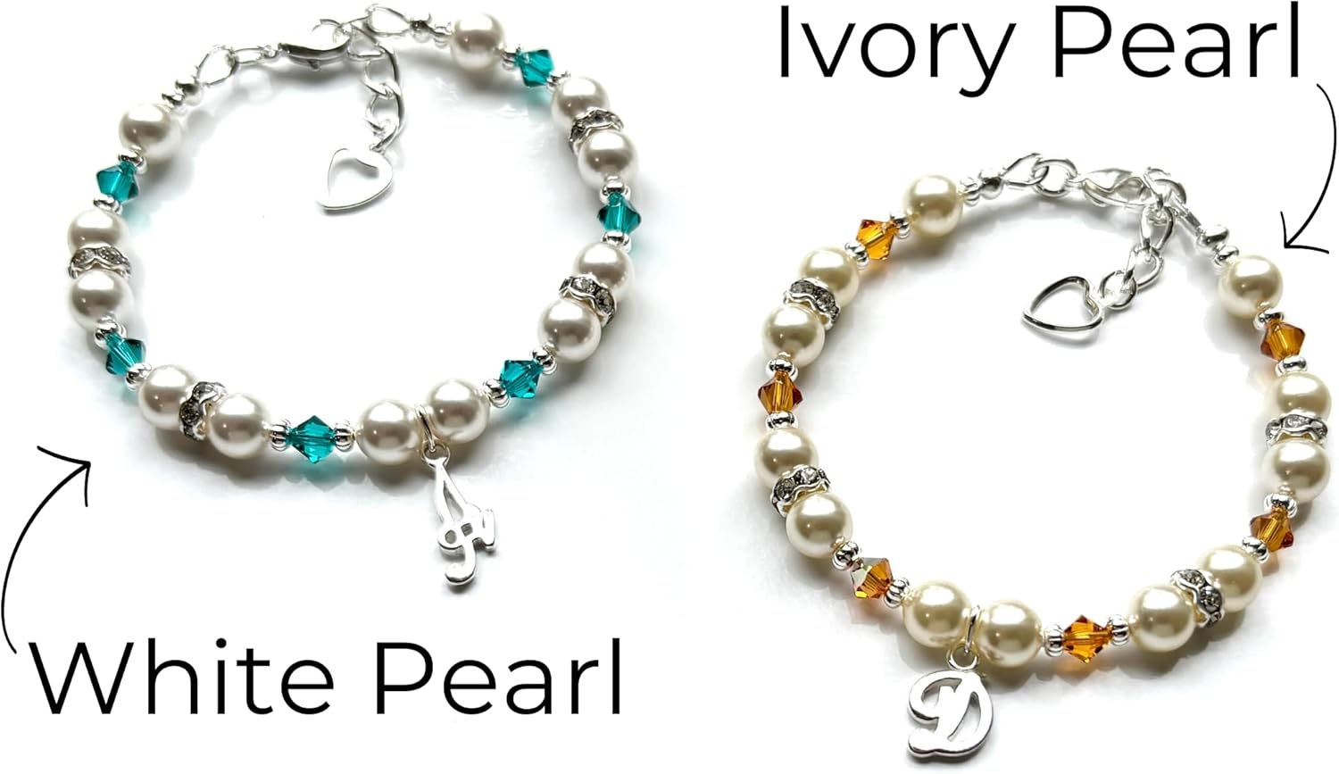 Birthstone Jewelry Bracelet for Girls and Women, Choice of Birth Month Charms and Sizes, Sterling Silver Initial Charm Bracelet, Custom Personalized Bracelets for Girls, Handmade Jewelry