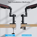 Fydeamer Single Monitor Arm, Heavy Duty Gas Spring Monitor Stand for 17-35 Inch Screens up to 24.2 lbs, VESA Desk Mount with C-Clamp & Grommet Base, Black