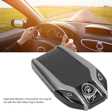 TK800 Smart Remote Control Car Key, LCD Touch Screen All in One Keyless Entry Auto Lock Unlock Window Lift Trunk Remote, Anti Lost Function, for All Start Stop Engine Button Models(Silver)