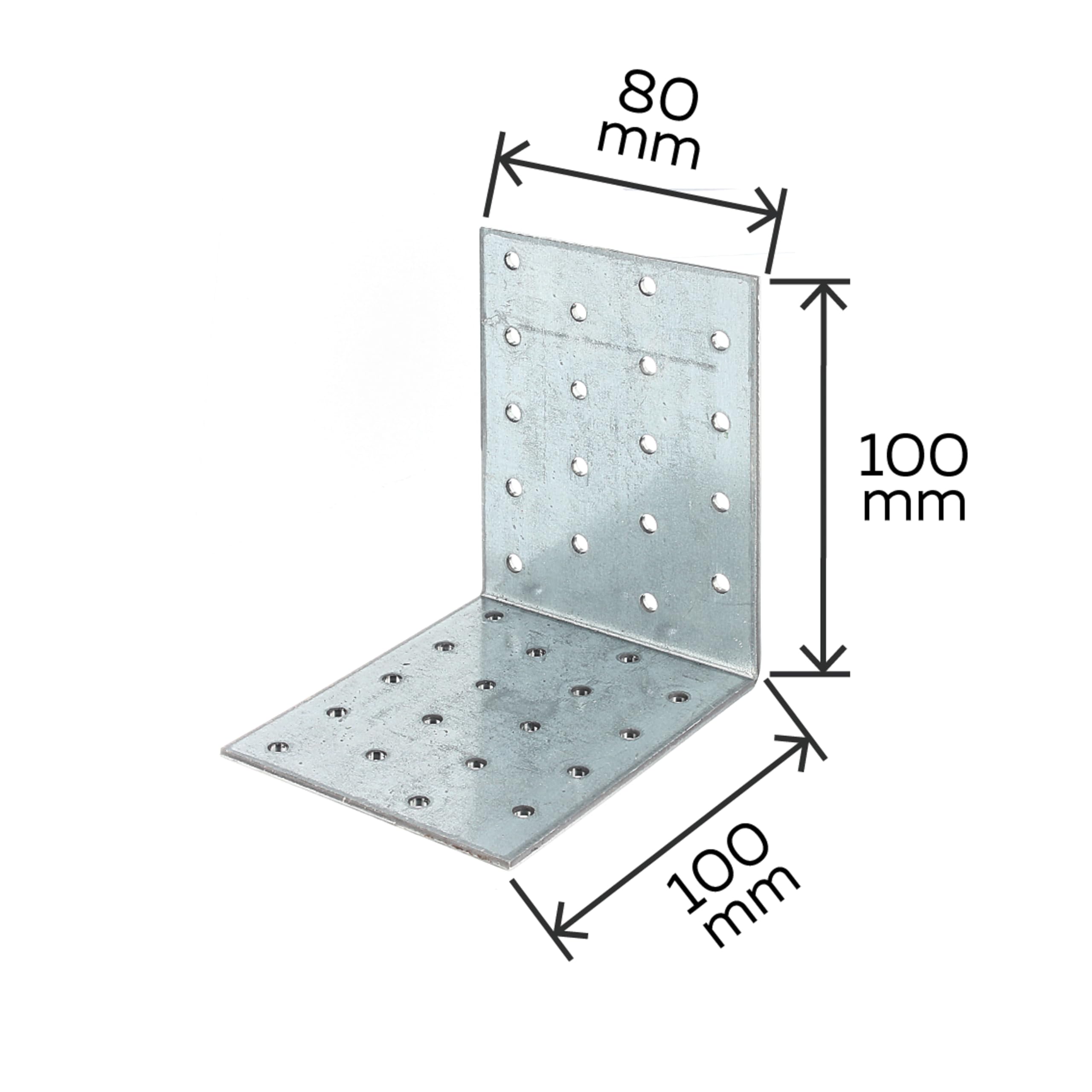 Alberts 847302 Lochplattenwinkel | sendzimirverzinkt | 100 x 100 x 80 mm | 25er Set
