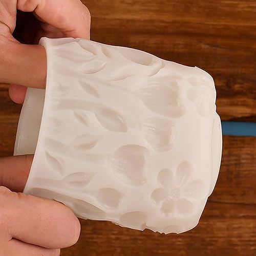 Miniatura 6 de Moldes de flores de resina cilíndrica de flores, moldes de silicona de fundición de resina para decoración del hogar y fabricación de velas, molde