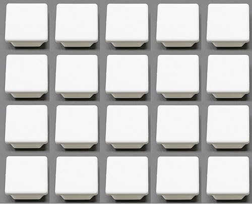 Tapa de tubo cuadrada blanca de plástico universal de 1-12 pulgadas, tapón de acabado, tapa de extremo de tubo de tubo, deslizamiento de silla