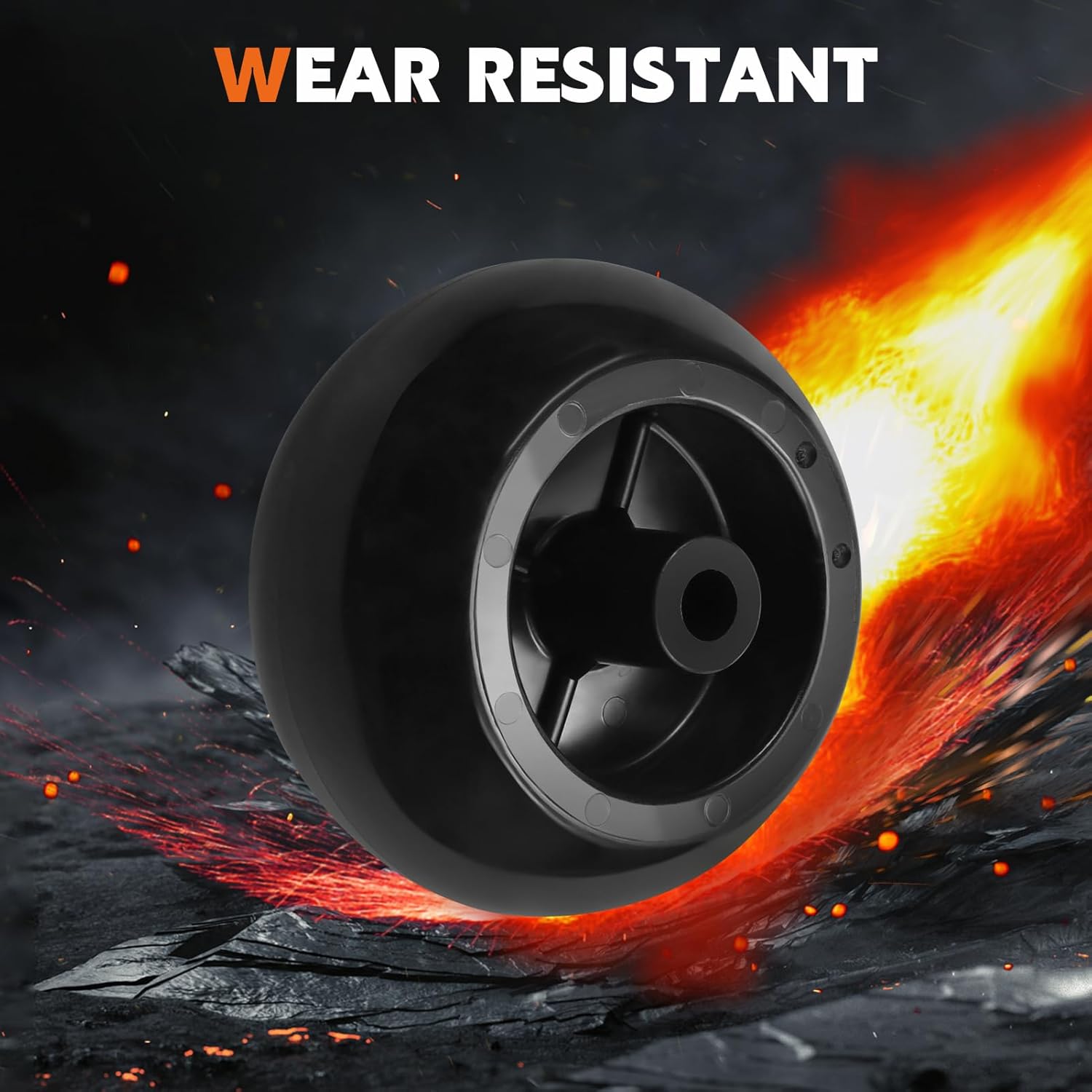 Lawn Mower Anti Scalp Deck Wheel Kit for Bad Boy 022-5234-98 Exmark 103-3168 103-4051 103-7263 1-603299 Husqvarna 539102643 Toro 1-603299 Bore 5/8” Wheel Size 6Pcs