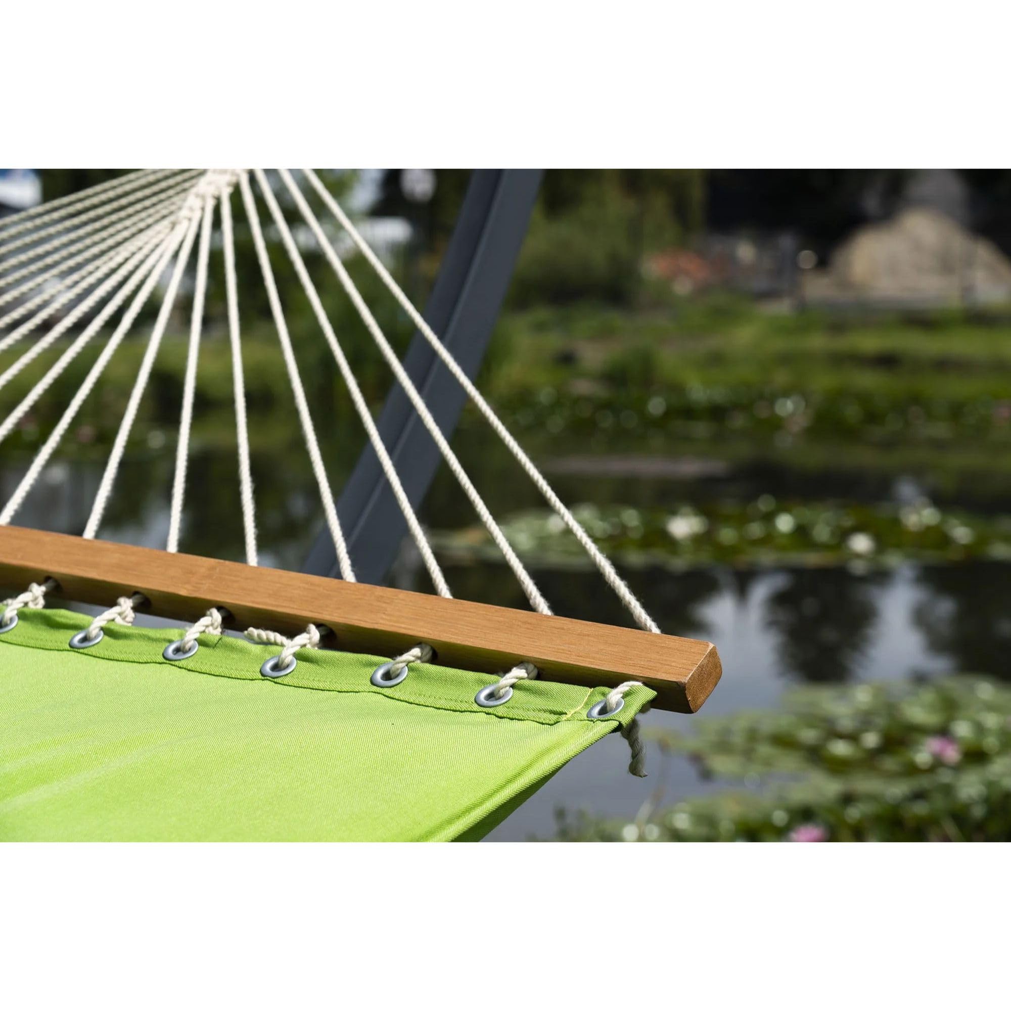 Potenza Amaca da Giardino con Supporto in Acciaio ZINCATO A CALDO – Amaca con Barra Doppia 210x140 cm, 200 kg con Tytan Struttura lunga 370 cm, Portata 350 kg, con Telaio Resistente alle Intemperie