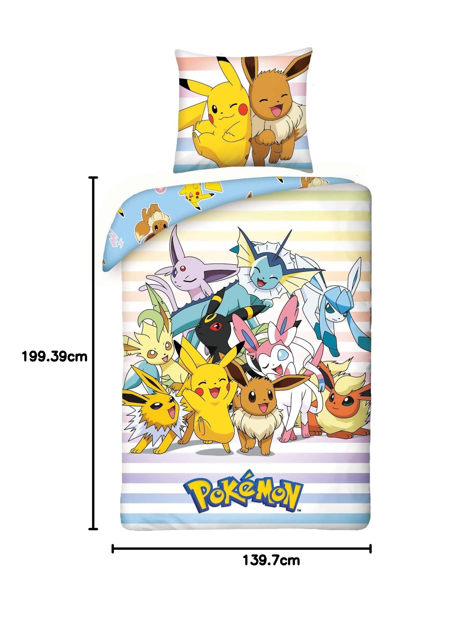 Biancheria da letto, 140 x 200 cm, motivo: Pokemon, POK322