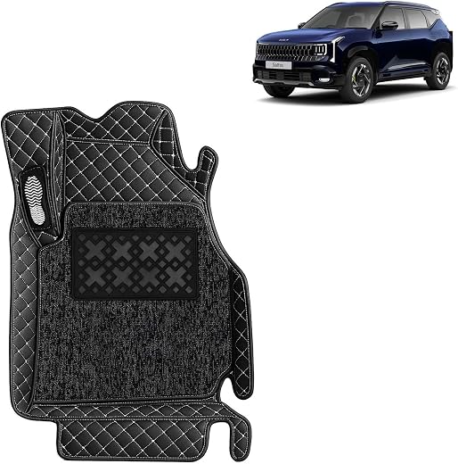 KINGSWAY Accessories Premium 7D Car Floor Mats Only Compatible with Kia Seltos Year 2026 Onwards All Model, Set of 3 Pcs, ...