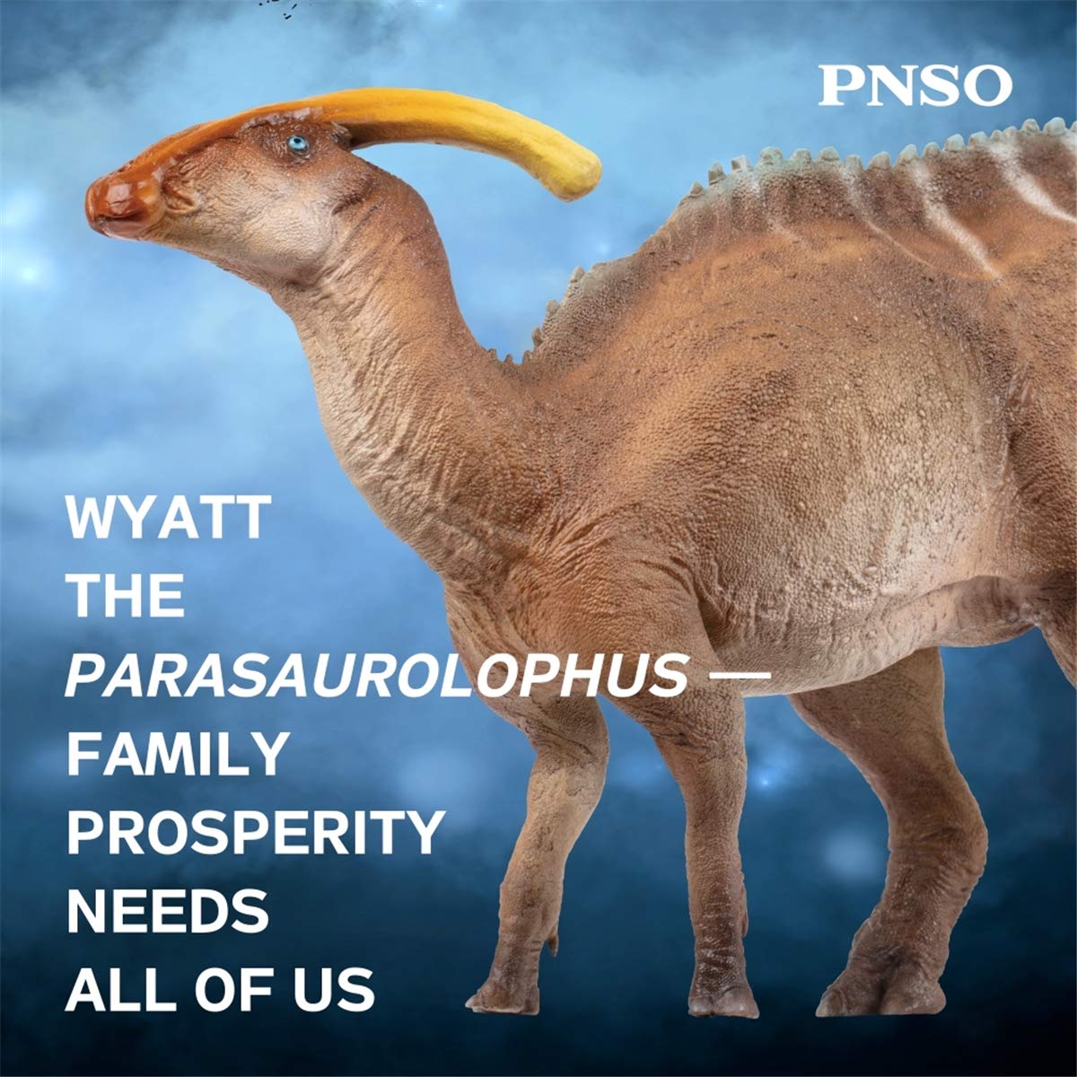 AMITD Parasaurolophus Wyatt Figure Realistic Hadrosauridae Dinosaur PVC Animal Model Decoration Gift