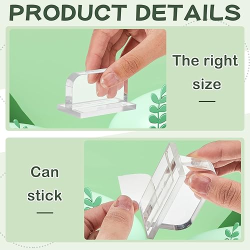 Miniatura 3 de Qunclay 4 manijas de tapa de acuario acrílicas para pecera, asas adhesivas de repuesto para tapa de tanque de peces de acuario, 2.36 x 1.38 pulgadas