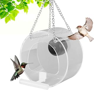 Window Bird Feeder with Chain 1080 HD Night-Vision Video Camera Window Feeder with Camera 200mah Smart Bird Feeder Transparent Video Bird Feeder Smart Birdfeeder for Photo Taking Video Recording