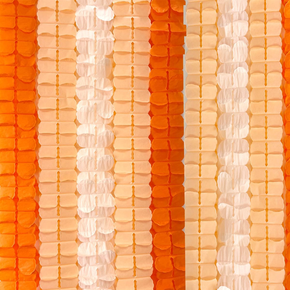 Photo 1 of 10PCS Four Leaf Clover Paper Flowers Garland Decorations Four Leaf Clover Paper Banner Tissue Paper Streamers Reusable Hanging Garland for Birthday Wedding Party Backdrop Home Decor(Orange kit)