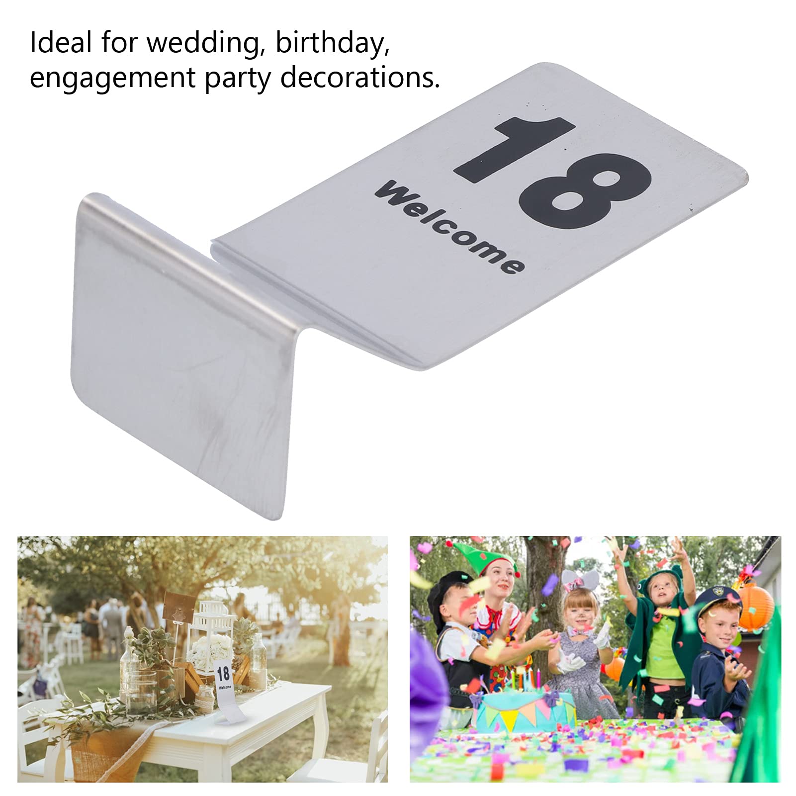 10 Pezzi Numeri Carte da Tavolo in Acciaio Inossidabile, 11-20 Doppio Lato Numeri Tabella Numeri da Tavolo Ristorante Biglietto per Matrimoni per Eventi, Banchetti, Servizio di Ristorazione(11-20)
