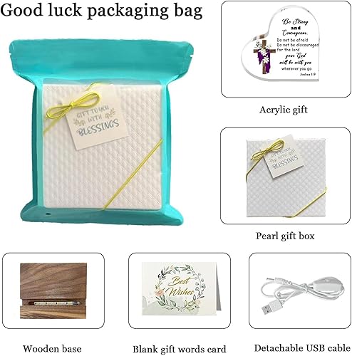 Miniatura 6 de Regalos cristianos, regalos religiosos con base iluminada y exquisitas citas inspiradoras empaquetadas, luces de noche acrílicas, lámpara USB para