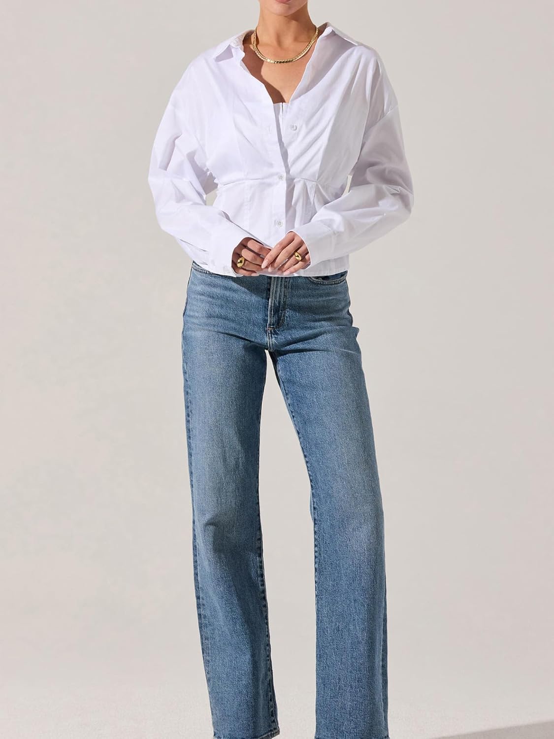 Women's Long Sleeve Button Down Shirt Elegant Casual Wear Blouse with Button Cuffs, Office Work Tops - Image 6