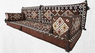 Arabic Floor Sofa Seating Set, Blue Arabic Jalsa, Arabic Majlis,Meditation Loveseats, Floor Cushions,Hookah Lounge,Outdoor French Matress