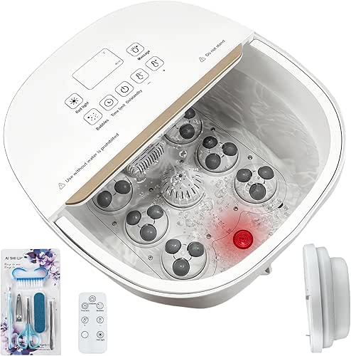 Collapasible Foot Spa Bath Massager with Heat, Pedicure Foot Spa