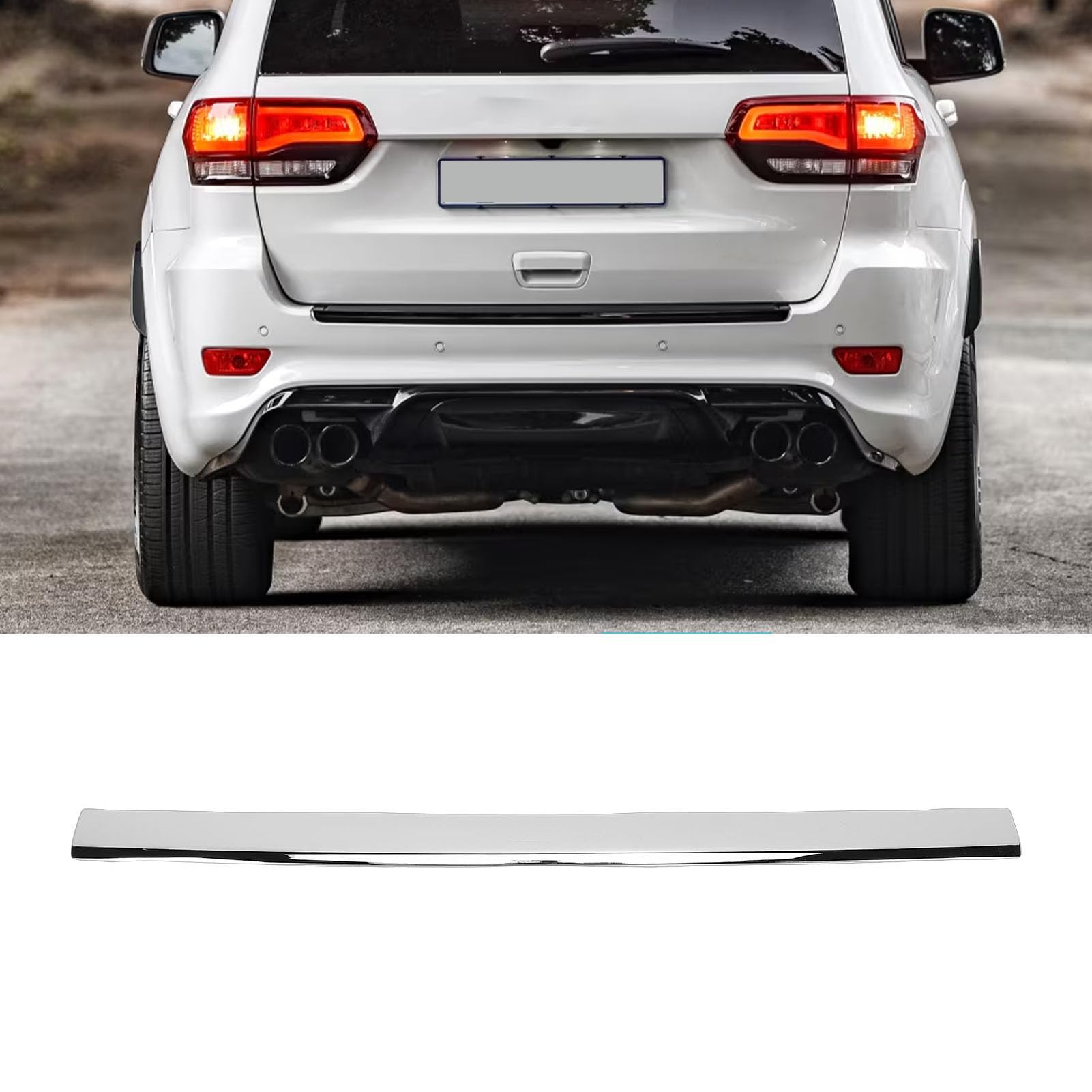 aqxreight Garniture de Marchepied Inférieur de Pare-Chocs Arrière, 68143485AB CH1144118 ABS Antidérapant et Anti-Rayures, Installation Arrière pour Laredo Limited Overland Trailhawk