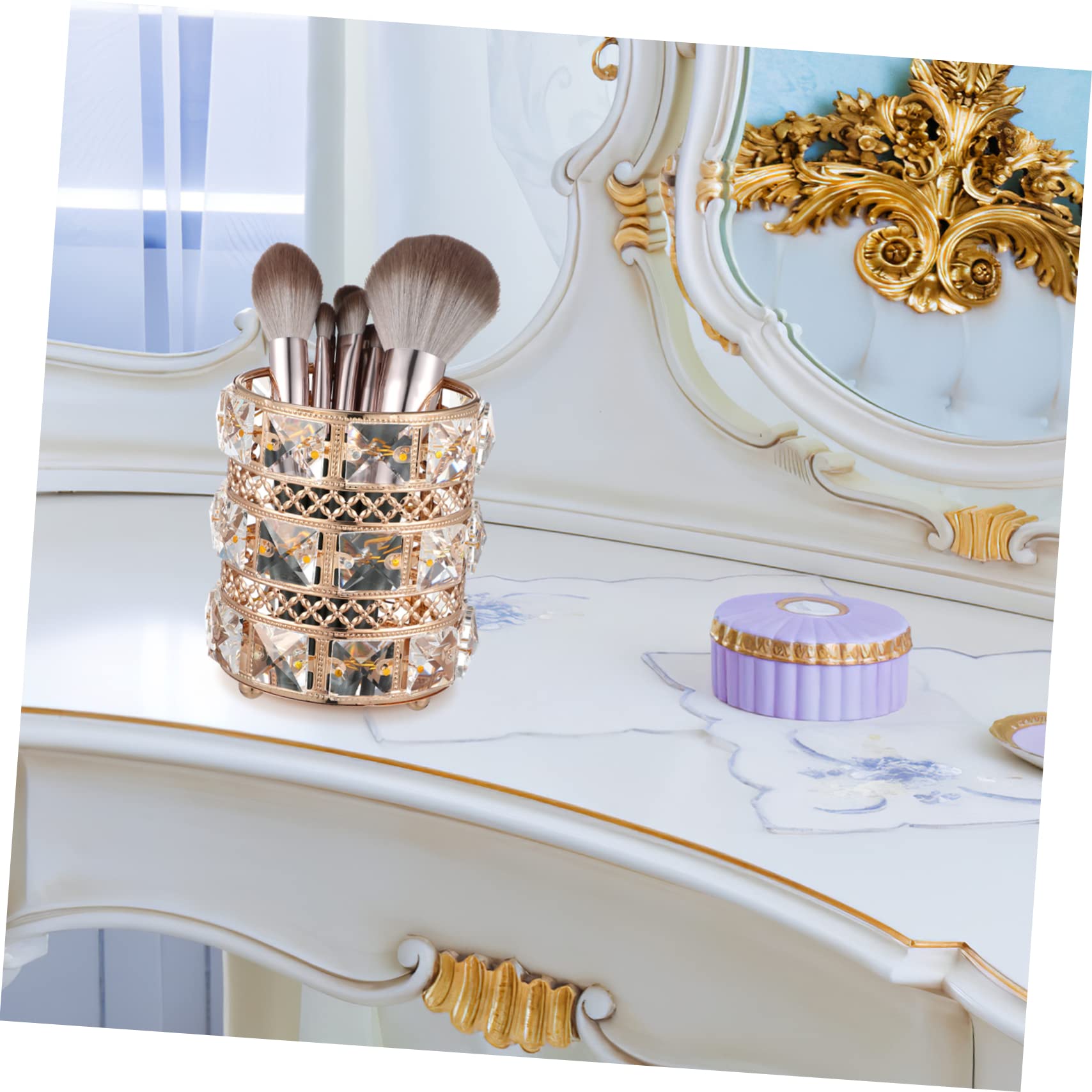 WOONEKY Kristall Pack Pinselhalter Make Up für Schreibtisch