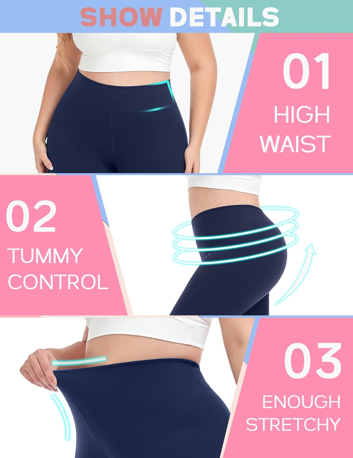 COOTRY Plus Size Fleece Lined Leggings for Women Thermal Underwear Long Johns Base Layer Pajama Bottoms Cold Weather Pants - Image 4