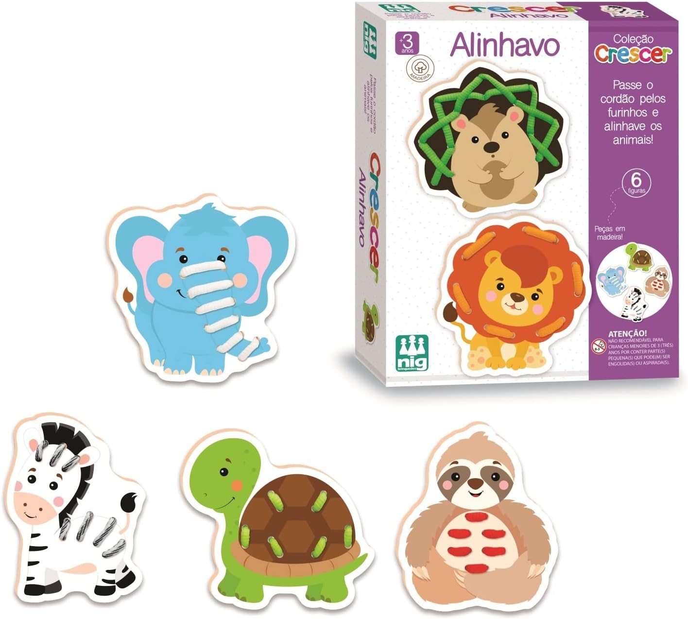 Nig Brinquedos Jogo Educativo Madeira Crescer Alinhavo