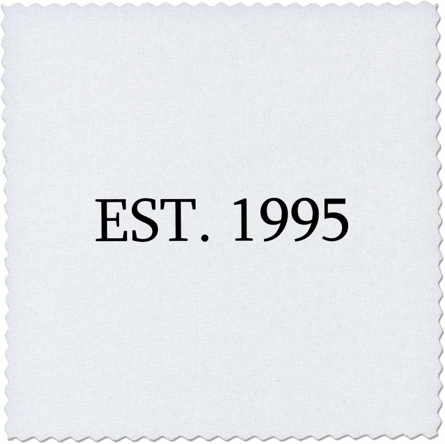 3dRose Est. 1995 - Established in 1995 - Personal Birth Year. Personalized Year You were Born - Black Text 25x25 inch Quilt Square