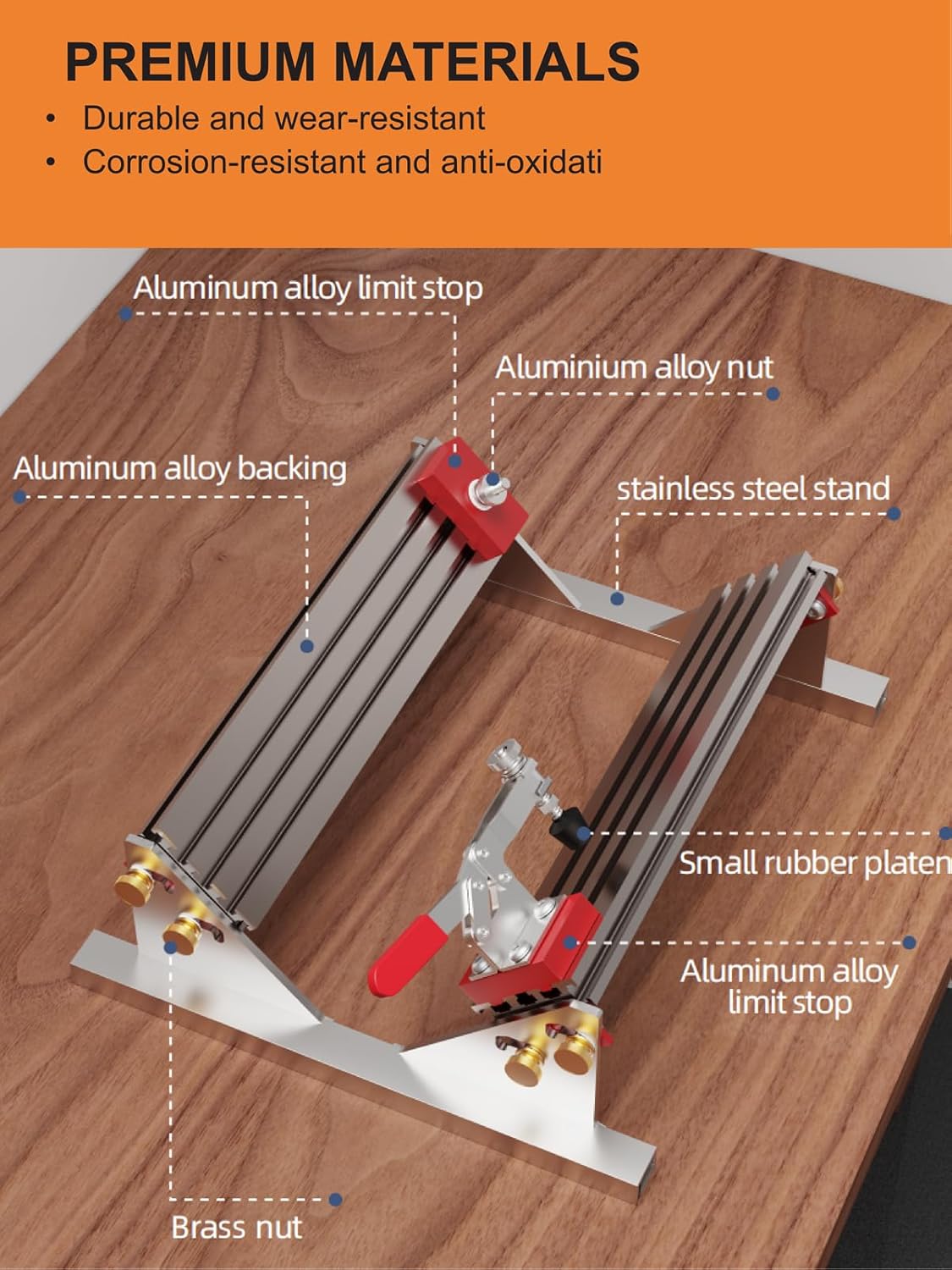 Jiawu 90 Degree Right Angle Drawer Clamp Positioner with 4 Flip Limiters, 1/2-16Inch Adjustable Drawer Jig Locator, Aluminum Alloy Spline Clamp for Table Saws
