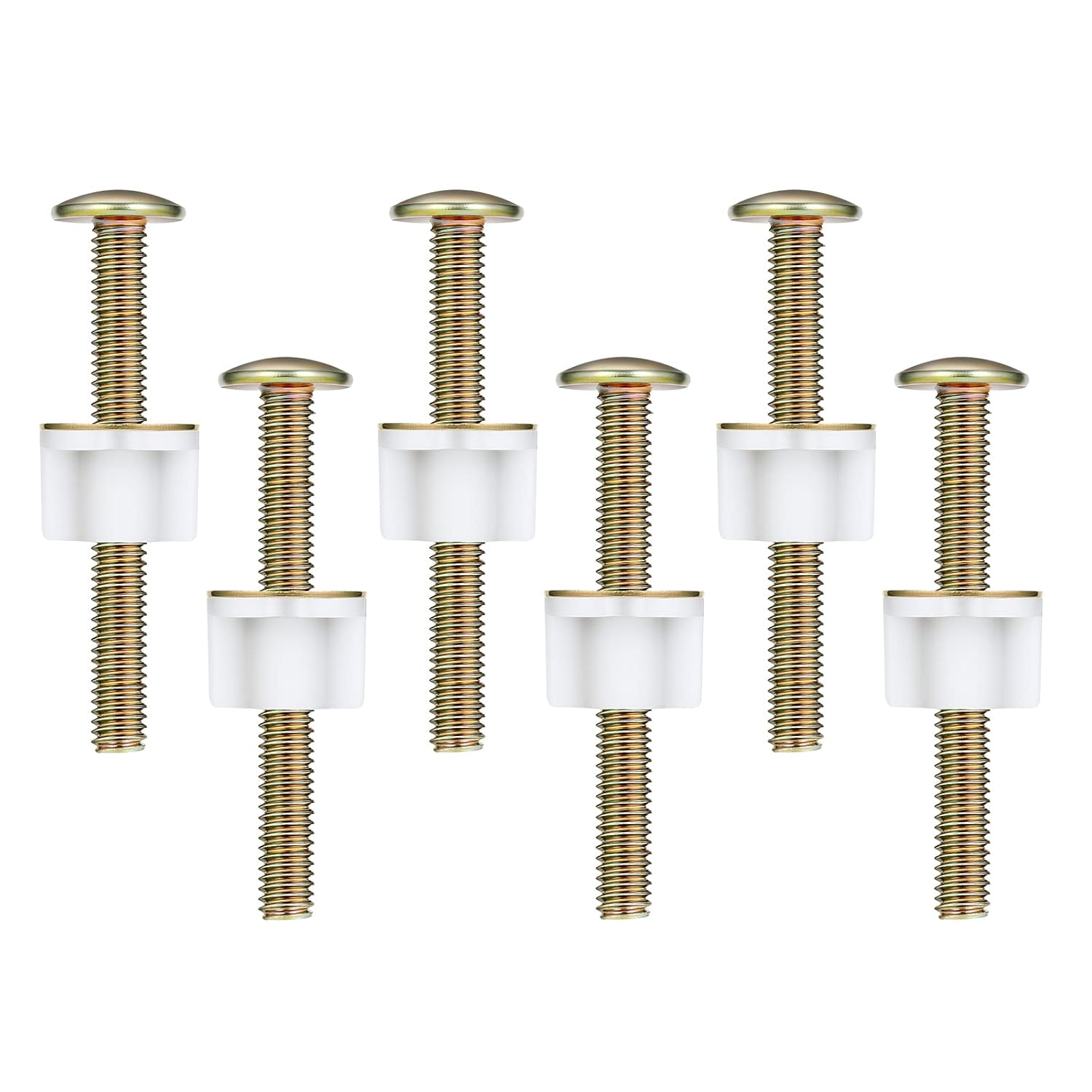 AIEX 6 Sets Toilet Seat Screws and Bolts, Metal Screws for Toilet Seat Bolts Replacement with Plastic Nuts and Metal Washers Toilet Bolt Set for Replacing Top Mount Hinges