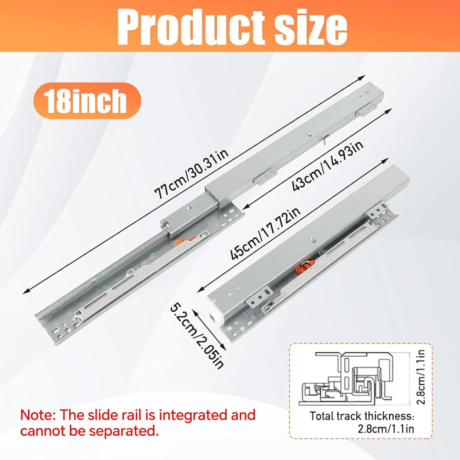 Undermount Drawer Slide Bottom Mount Pull Out Shelf Slides Full Extension Soft Close Base Mount Slide Out Drawer Track Shelf Slider Rail for Cabinet Tray Kitchen Pantry Drawer Trash Can Hardware