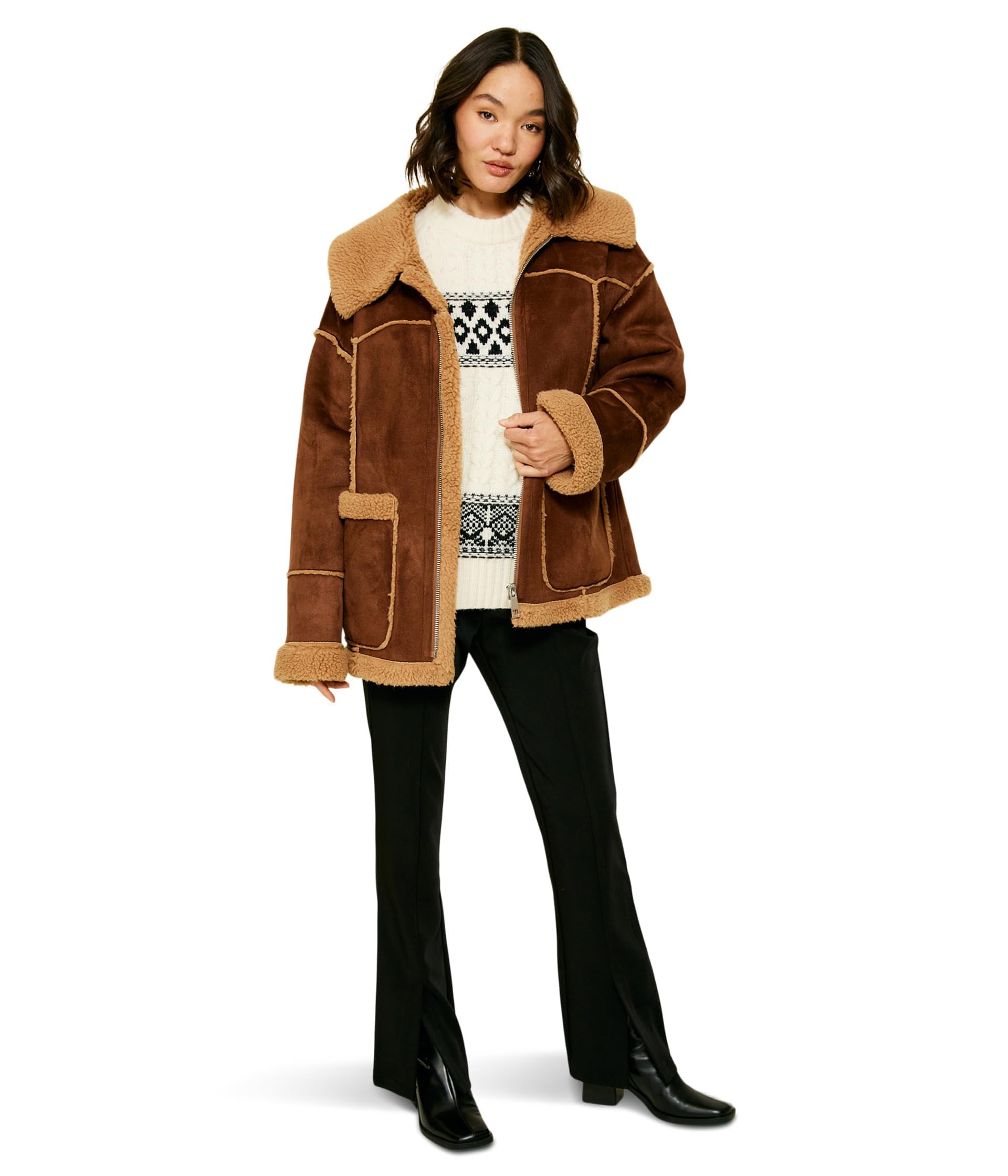 Amazon.com: line and dot Jackson Coat Walnut SM : Clothing, Shoes 