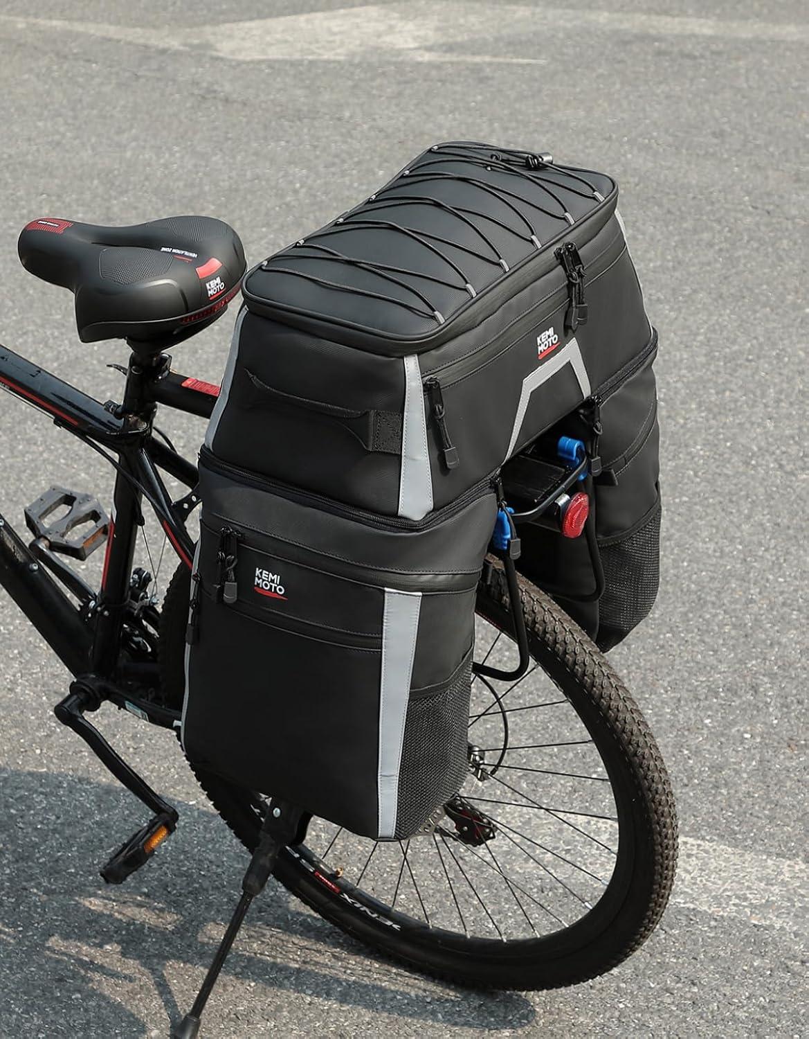 KEMIMOTO Bicycle Panniers Combo 4-in-1, Bike Saddle Cooler Bag with Waterproof Rain Cover, 47L Removable Insulated Cycling Rear Luggage for Warm or Cold Items for Traveling Camping Shopping Commuting - Image 8