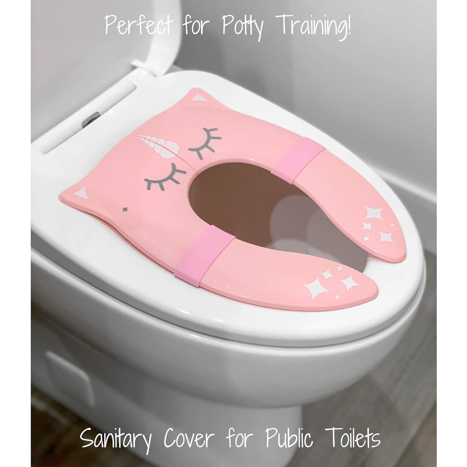 Hippypotamus Travel Potty Seat for Toddler - Pink Unicorn - Folding Potty Training Seat - Portable Toilet Seat Cover for Baby & Kids : Baby