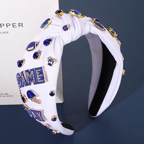 Vista 49 de Diadema de fútbol para mujer, diadema anudada de cristal con diamantes de imitación, adornada para el día del juego, accesorios de fútbol para mamá