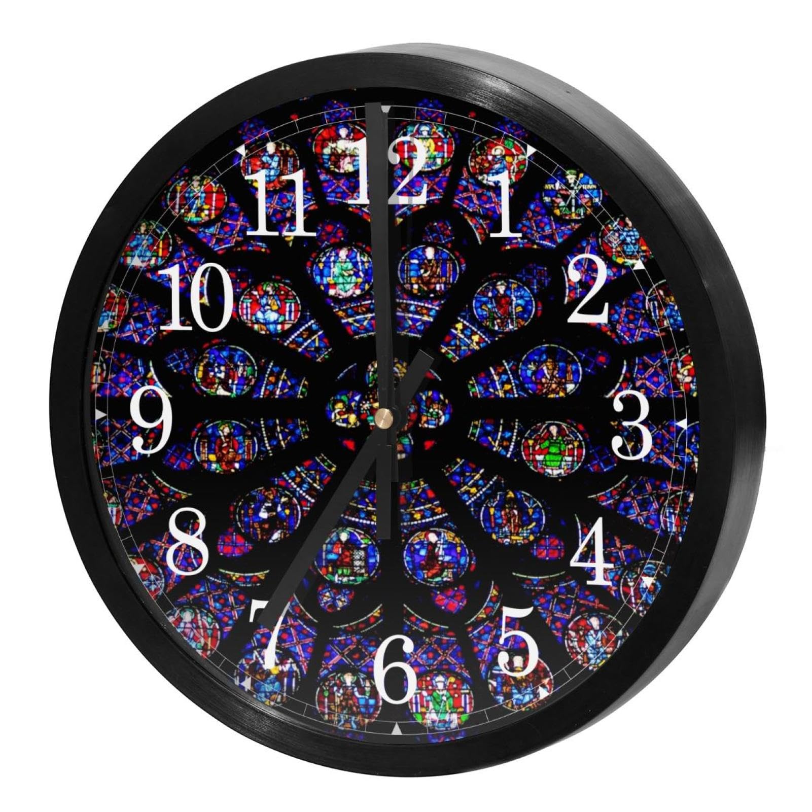Horloge murale en verre teinté ronde avec mécanisme à quartz de précision