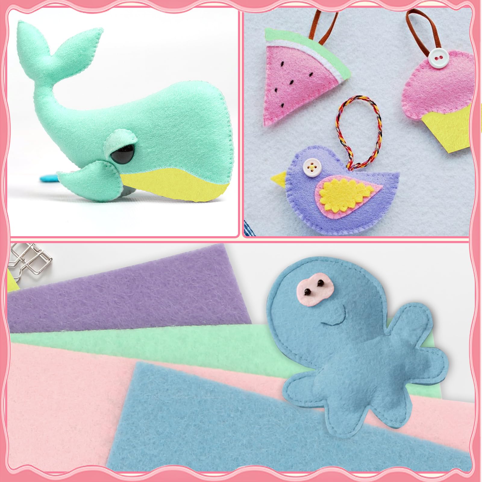 Fieltro Para Manualidades Muestras De Con Colores Surtidos | Cuotas Sin Interés Fieltro Estampado Olga