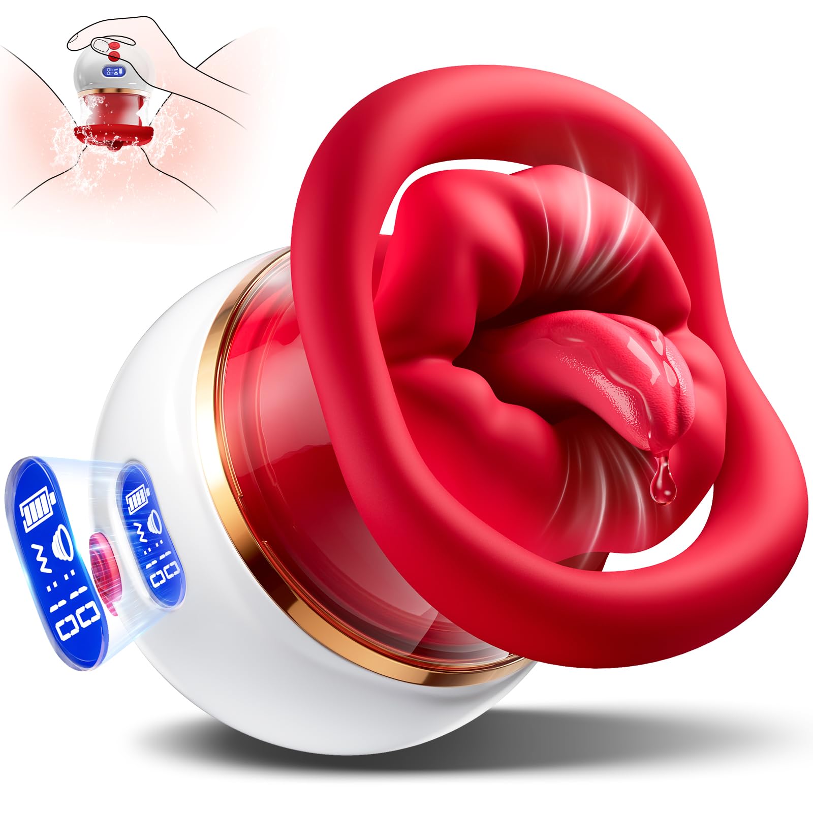 Vibrazione per le donne che succhiano il sesso giocattolo, set di vibratore 5 in 1 giocattolo sessuale per donne con LCD e 10 succhie, 10 leccate di lingua e 10 vibratori, vibratori per capezzoli