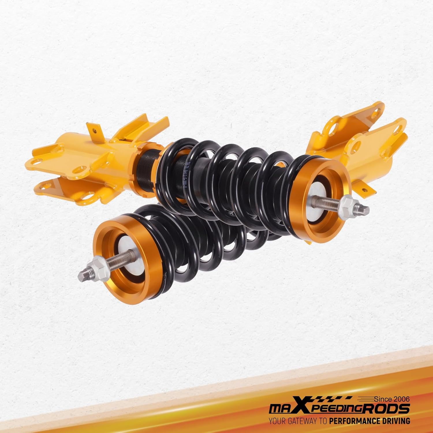 maXpeedingrods Coilovers for Chevrolet Camaro 2010-2015, Height Adjustable Coil-overs Suspension Kit, Preset Damping Shock Absorber Struts, Lowering Kit Gold