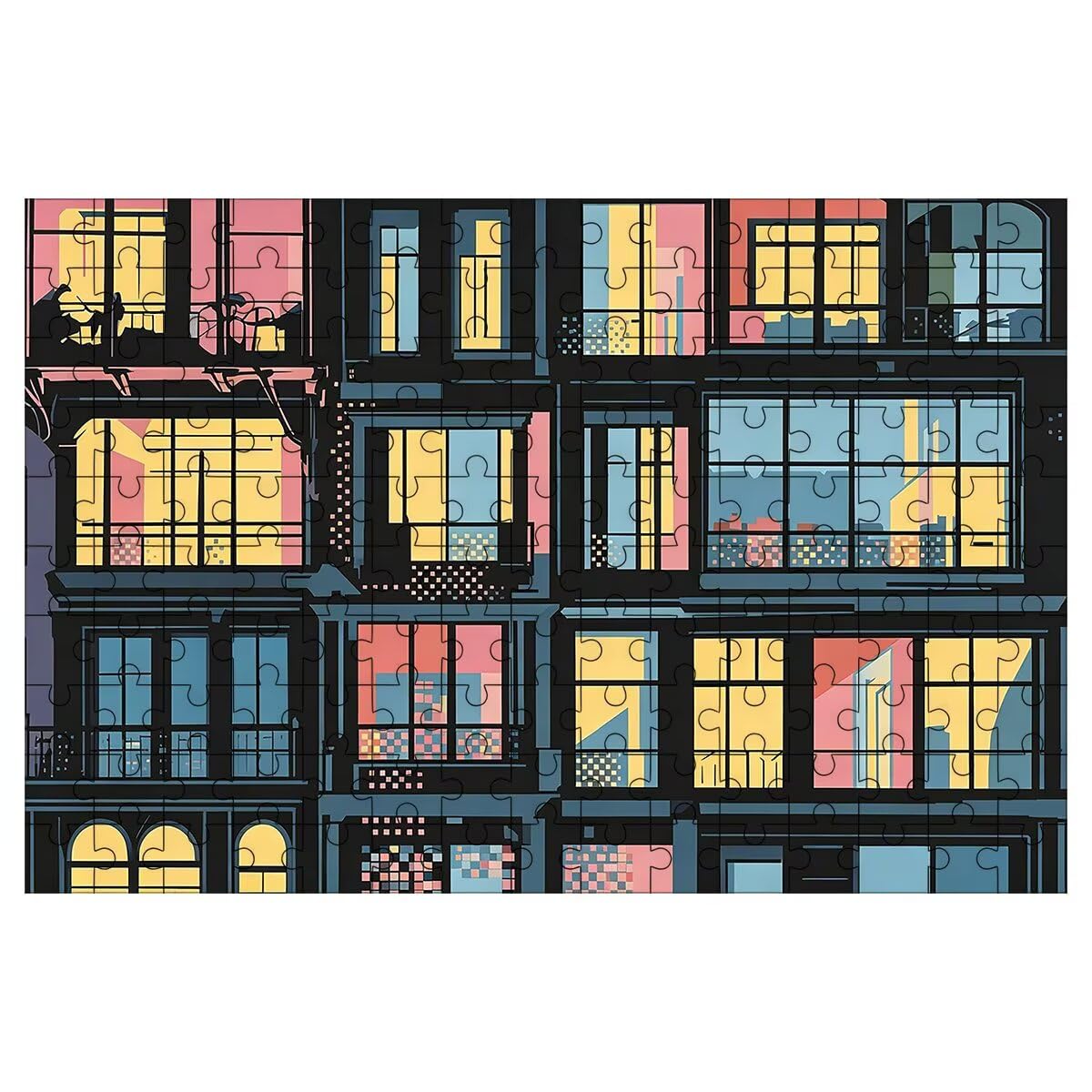 Puzzle 5000 Pezzi Semplice, Puzzle Adulti Geometria Legno, 156x105cm -1441