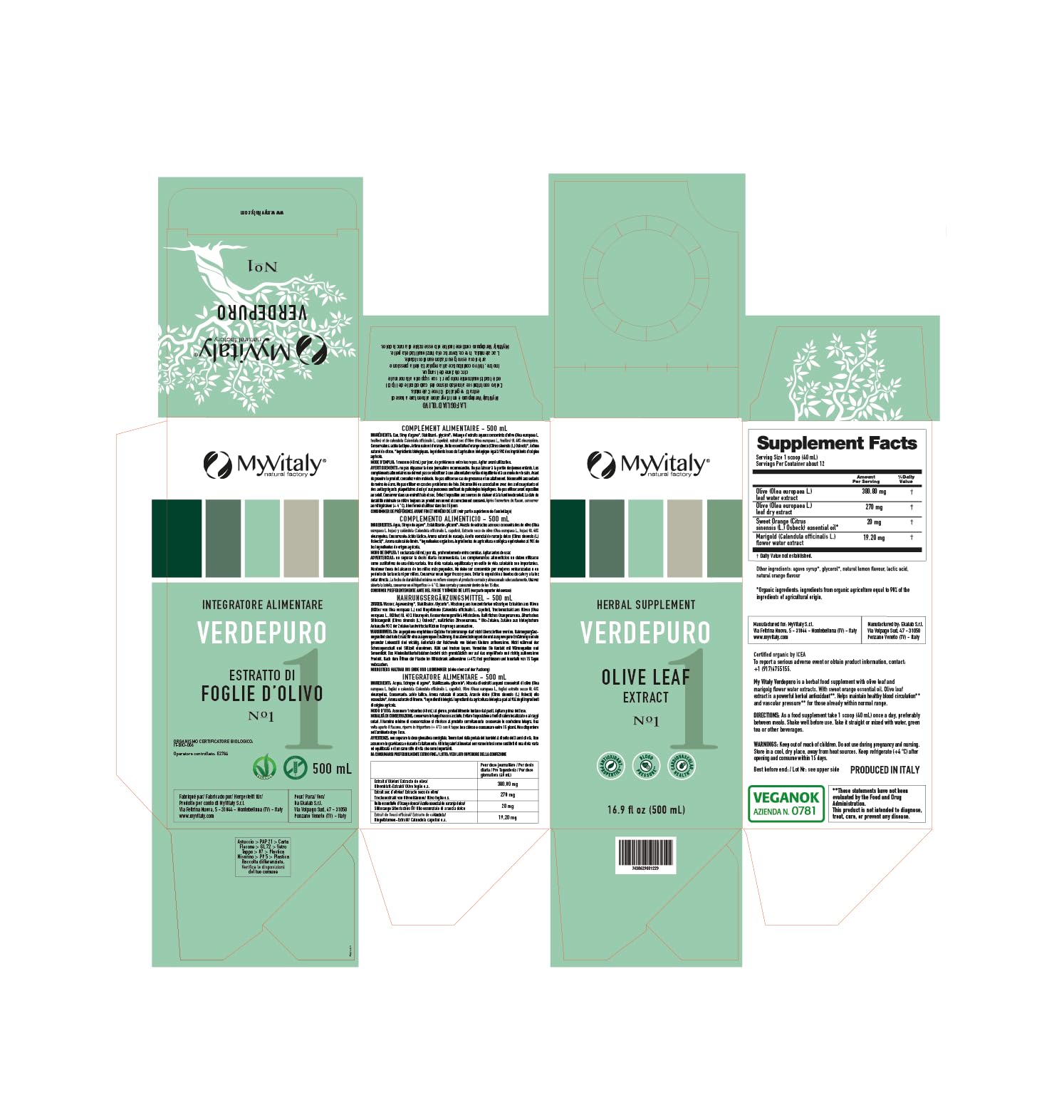 MyVitaly Verdepuro BIO - Estratto di foglie di olivo biologico - Immunostimolante, Antiossidante (1)