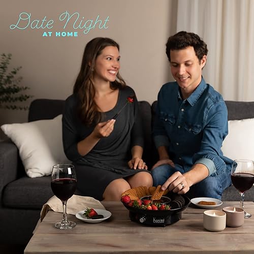 Miniatura 14 de Kusini Juego eléctrico de olla de fondue – Kit de fondue de chocolate de 10 onzas – Control de temperatura, bandeja de servir desmontable, 4