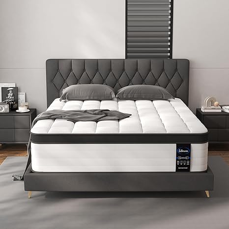 King Size Mattress, 14 Inch Hybrid King Mattress in a Box, Medium Firm Memory Foam and Pocket Springs, Strong Edge Support, Pressure Relief