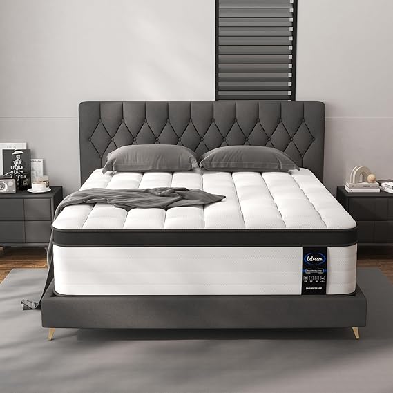 King Size Mattress, 14 Inch Hybrid King Mattress in a Box, Medium Firm Memory Foam and Pocket Springs, Strong Edge Support, Pressure Relief