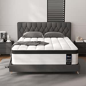 Queen Size Hybrid Mattress, 16 Inch, Medium Firm, Memory Foam & Pocket Springs, in a Box