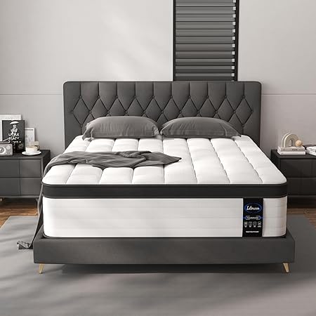 King Size Mattress, 14 Inch Hybrid King Mattress in a Box, Medium Firm Memory Foam and Pocket Springs, Strong Edge Support, Pressure Relief